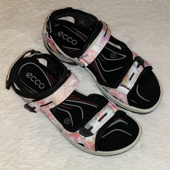 ecco floral sandals